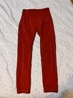 Lululemon High-Waist burnt orange Active Leggings. Size 4